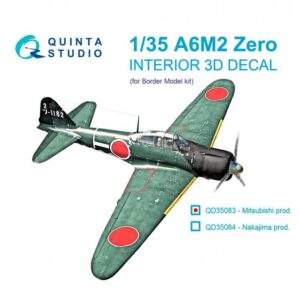A6M2 Zero (Mitsubishi Prod.) 3D-Printed & coloured Interior on decal paper (Border Model)