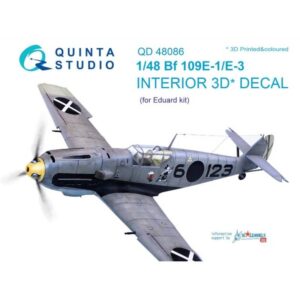 Bf 109E-1/E-3 3D-Printed & coloured Interior on decal paper (Eduard)