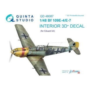 Bf 109E-4/E-7 3D-Printed & coloured Interior on decal paper (Eduard)