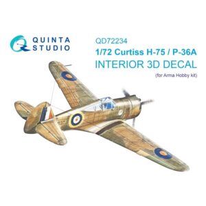 Curtiss H-75 Hawk/P-36A 3D-Printed & coloured Interior on decal paper (Arma Hobby)