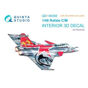 Dassault Rafale C/M 3D-Printed & coloured Interior on decal paper (Revell) (with 3D-printed resin parts)
