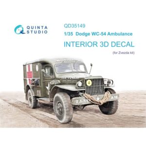 Dodge WC-54 Ambulance 3D-Printed & coloured Interior on decal paper (Zvezda)
