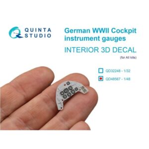 German WWII Cockpit instrument gauges 3D-Printed & coloured Interior on decal paper (All Kits)