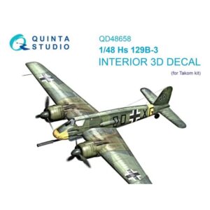 Hs 129B-3 3D-Printed & coloured Interior on decal paper (Takom)