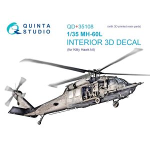 MH-60L 3D-Printed & coloured Interior on decal paper (KittyHawk) (with 3D-printed resin parts)