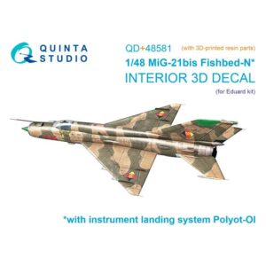 MiG-21bis late Fishbed-N 3D-Printed & coloured Interior on decal paper (Eduard) (with 3D-printed resin parts)