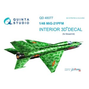 MiG-21PFM (emerald color panels) 3D-Printed & coloured Interior on decal paper (Eduard)