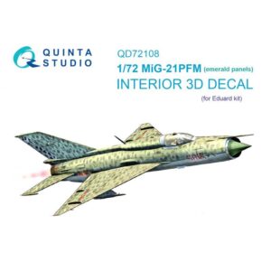 MiG-21PFM Emerald panels 3D-Printed & coloured Interior on decal paper (Eduard)