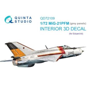 MiG-21PFM Gray panels 3D-Printed & coloured Interior on decal paper (Eduard)