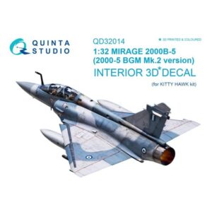 Mirage 2000B-5 (2000-5BGM Mk2) 3D-Printed & coloured Interior on decal paper (Kitty Hawk)