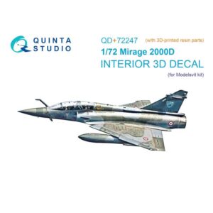 Mirage 2000D 3D-Printed & coloured Interior on decal paper (Modelsvit) (with 3D-printed resin part)
