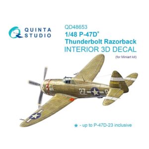 P-47D Thunderbolt Razorback 3D-Printed & coloured Interior on decal paper (Miniart)