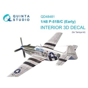 P-51B/C (Early) 3D-Printed & coloured Interior on decal paper (Tamiya)