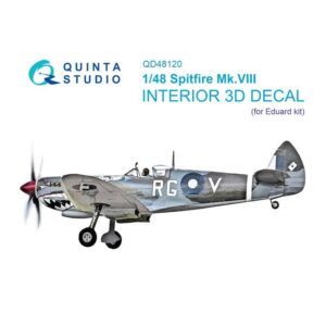 Spitfire Mk.VIII 3D-Printed & coloured Interior on decal paper (Eduard)