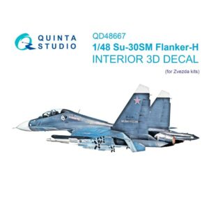 Su-30SM 3D-Printed & coloured Interior on decal paper (Zvezda)