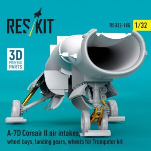 A-7D Corsair II air intakes, wheel bays, landing gears, wheels for Trumpeter kit (3D Printed)