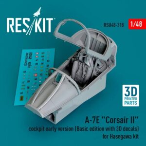 A-7E "Corsair II" cockpit early version (Basic edition with 3D decals) for Hasegawa kit (3D Printed) (1/48)
