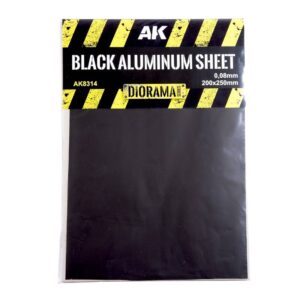 BLACK ALUMINUM SHEET 150UM (MICROMETER) 200X250MM
