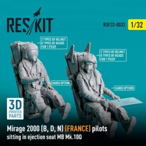 Mirage 2000 (B, D, N) (FRANCE) pilots sitting in ejection seat MB Mk.10Q (2 pcs) (3D Printed) (1/32)