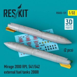 Mirage 2000 RPL 541/542 external fuel tanks 2000lt (2 pcs) (3D Printed) (1/32)
