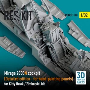 Mirage 2000N cockpit (Detailed edition) for Kitty Hawk / Zimimodel kit (3D Printed) (1/32)
