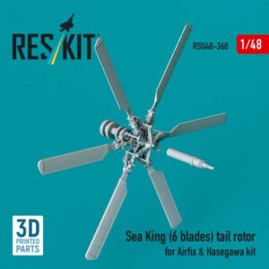 Sea King (6 blades) tail rotor for Airfix & Hasegawa kit (3D printed)