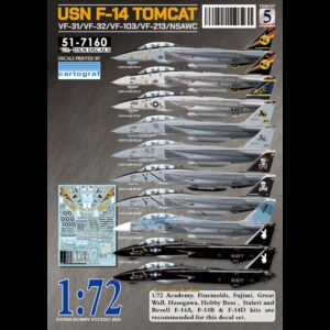 USN VF-31/VF-32/VF-103/VF-213/NSAWC F-14 Tomcat Collection n.5 - 1/72