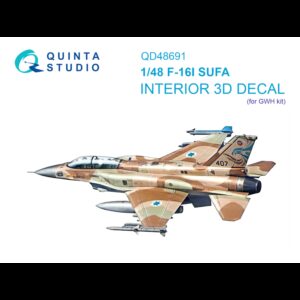 F-16I SUFA 3D-Printed & coloured Interior on decal paper (GWH) - 1/48