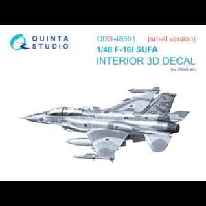 F-16I SUFA 3D-Printed & coloured Interior on decal paper (GWH) (Small version) - 1/48